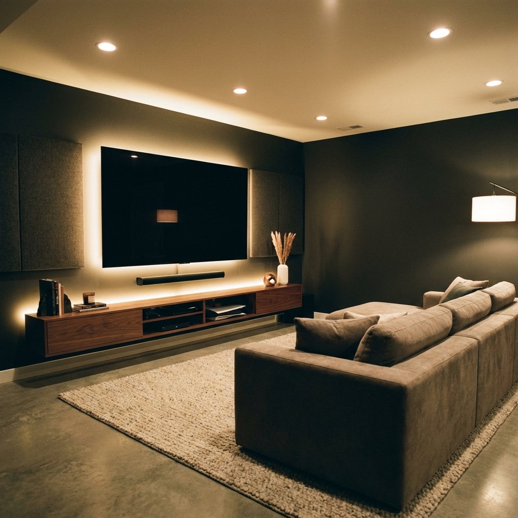 Basement media wall setup