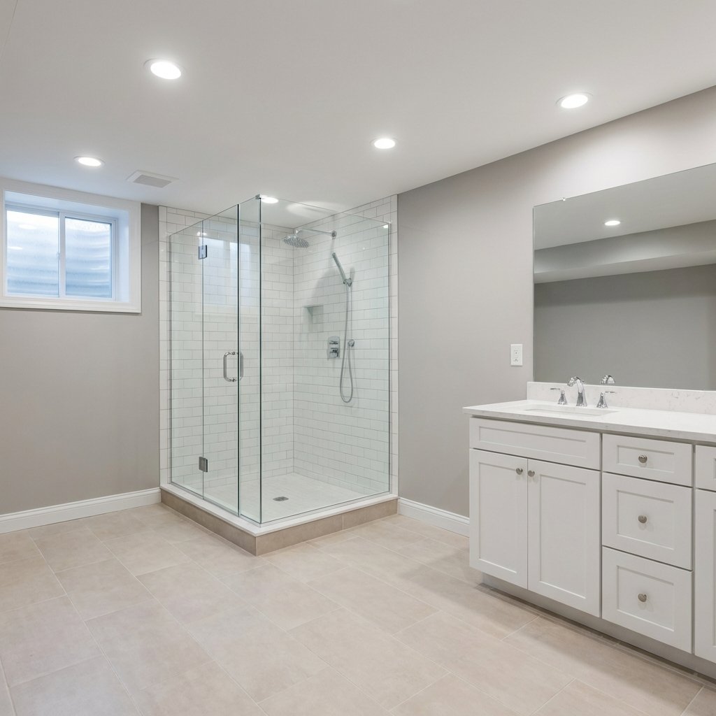 Modern basement media area Andover MA