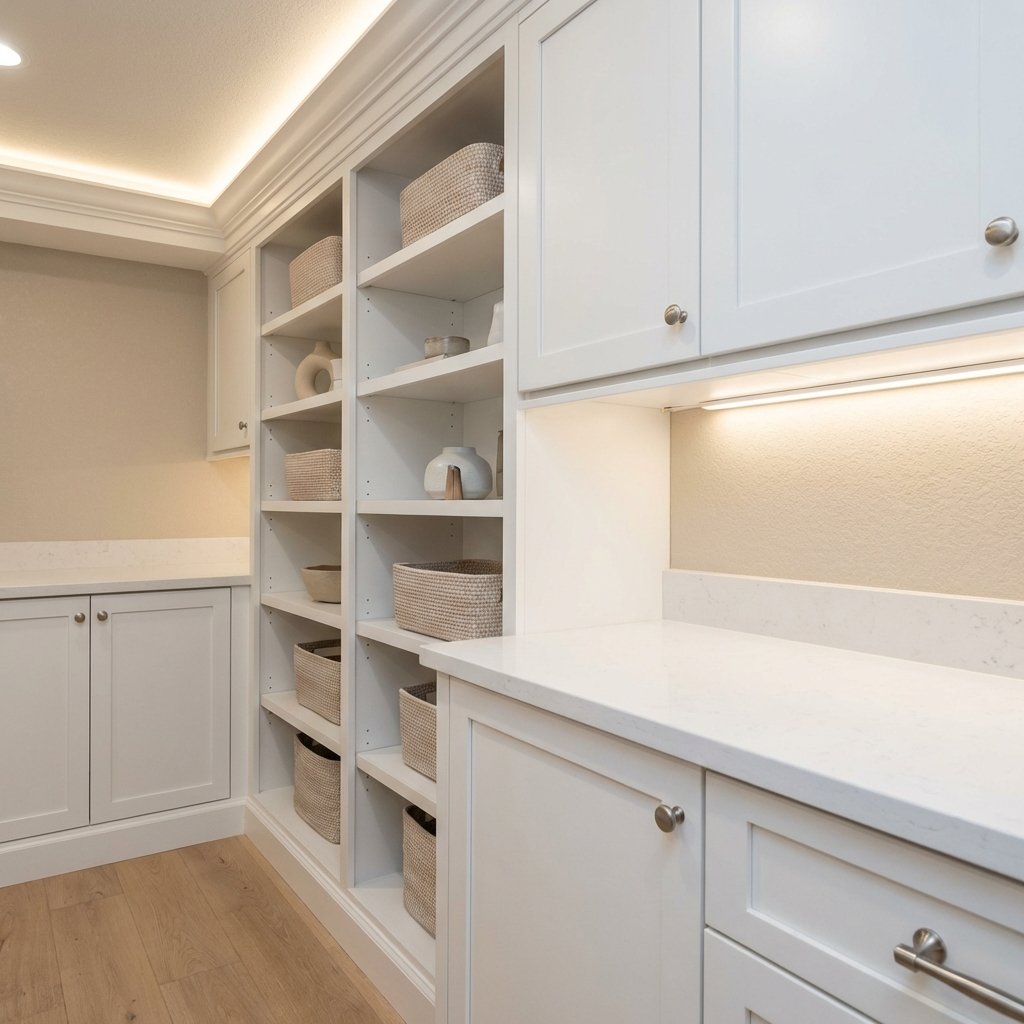 Detail of basement built-ins Needham MA